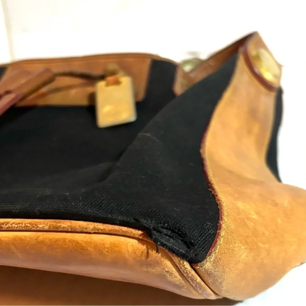 Elegant Black and Brown Bucket Bag
